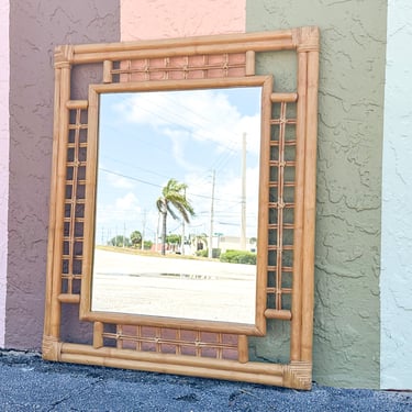 Rattan Grid MIrror