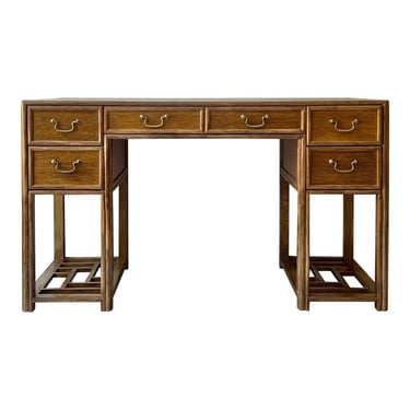 McGuire Chinese Chippendale Oak Desk 