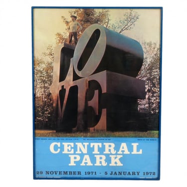 Robert Indiana LOVE Central Park 1971 Signed Poster