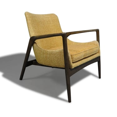 Ib Kofod Larsen Sculpted Lounge Chair for Selig in Original Fabric