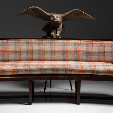 Mahogany Sofa in Wool Tweed Plaid by Pierre Frey