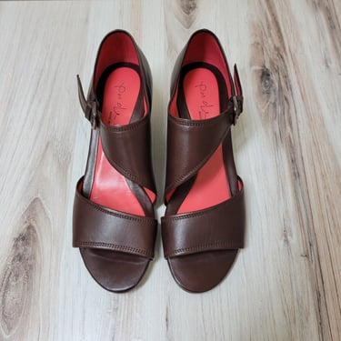 Italian Designer Wedge Sandals in Chocolate Brown - Womens EU41 