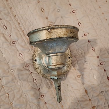 Antique Silvered Cast Metal wall Sconce Greek Revival Decor Medevial Gothic wall decor 