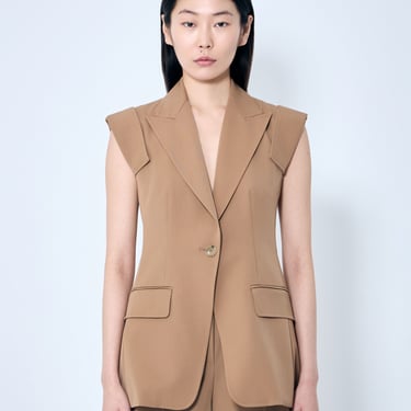 Max Mara Women Sleeveless Gabardine Jacket