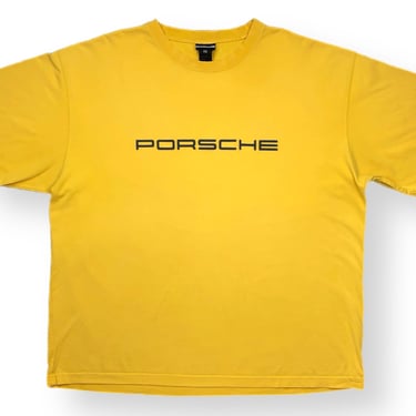 Vintage 90s Porsche Spell Out Sports Car Promotional Graphic T-Shirt Size XL/XXL 