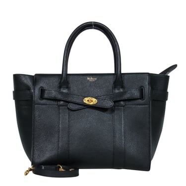 Mulberry - Black Pebbled Leather Convertible Square Satchel