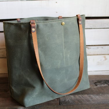 Waxed Canvas Bag | Tote Bag | Crossbody Bag | XL | Made in USA 
