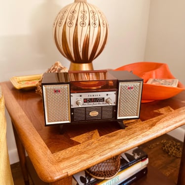 Vintage Janica Mini Stereo Cabinet Transistor Radio - Jewelry Box 1960s - Works 