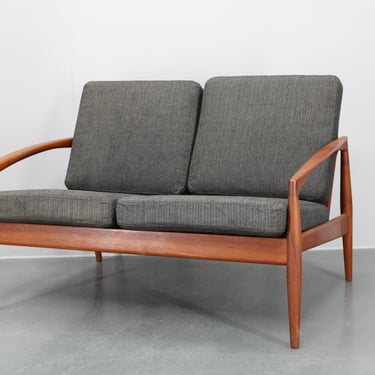 1960s Kai Kristiansen Paper Knife 2-Seater Teak Sofa , Denmark  / Mid-century Sofa / Vintage  Sofa / 