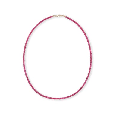 Tiny Beaded Ruby Necklace — Charm + Chain Trunk Show