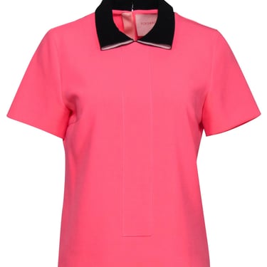 Roksanda - Neon Pink Short Sleeve Top Sz 8