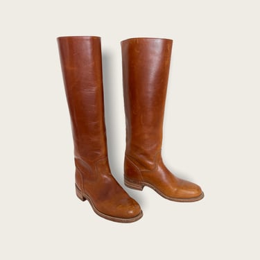 Vintage Women's FRYE Tall Cowboy Boots ~ size 6 1/2 B ~ Western ~ Hippie / Boho ~ Rockabilly ~ Made in USA 