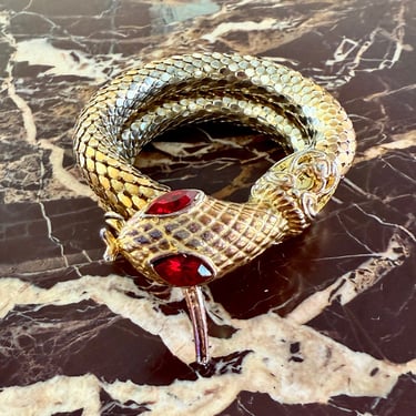 Ruby Eyes Snake Coil Bracelet