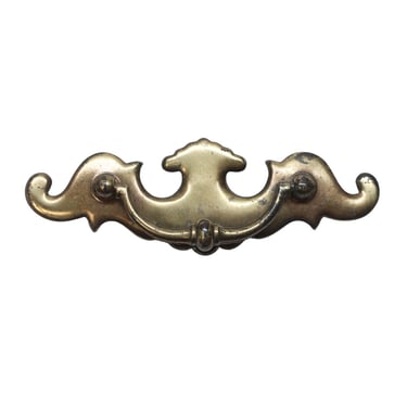 Vintage 5.375 in. Chippendale Brass Plated Steel Bail Pull