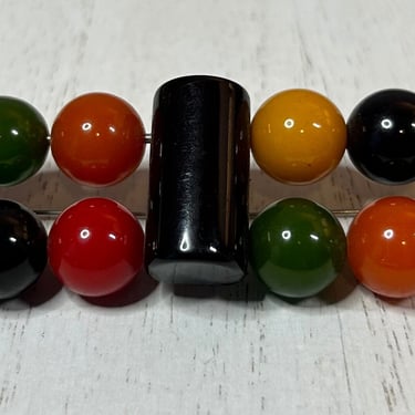 1930s Art Deco –“Philadelphia Dots & Dashes” Bakelite Brooch/Pin 