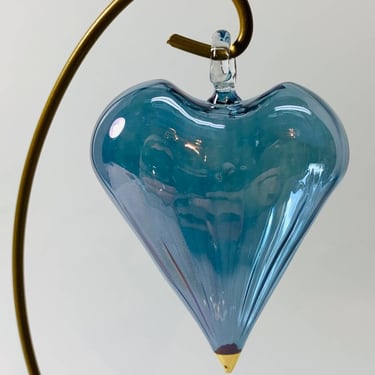 Blown Glass Ornament | Light Blue Heart