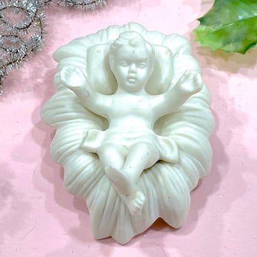 VINTAGE: Bisque Porcelain Baby Jesus Nativity Figurine - Nativity Replacements - Decorations Holidays, Christmas 