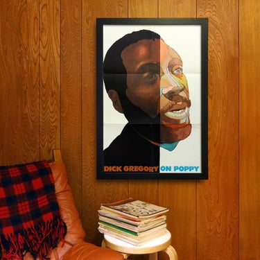 Vintage "Dick Gregory on Poppy" Lithograph by Milton Glaser (1969)