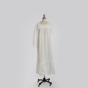 Vintage 80s white cotton crochet nightie dress nightgown 