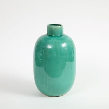 Teal Pottery Vase circa 1960