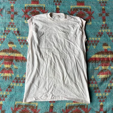 Vintage 1950s Penneys Towncraft Blank White Tank Top 