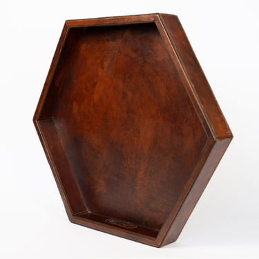Leather Hexagon Tray from Arhaus
