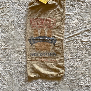 Vintage NOS Kussmauls Seed Corn Sack Poultry Rustic Decor Mt Hope WI 