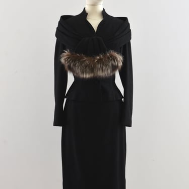 Vintage 50's Lilli Ann Pleated Shawl Suit