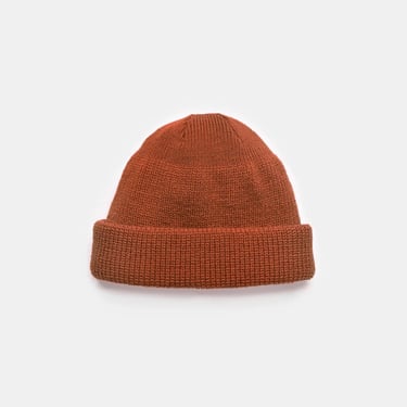Wool Knit Watch Cap - Burnt Orange