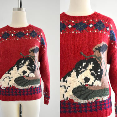 1990s Woolrich Puppies Chunky Wool Sweater 