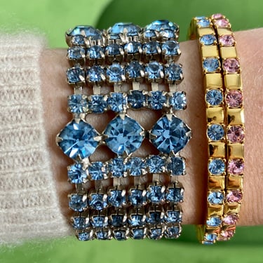 50s Light Blue Crystal Bracelet