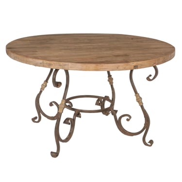 Artisan Iron Table with Teak Top