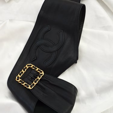 Rare CHANEL Wide Leather Belt
