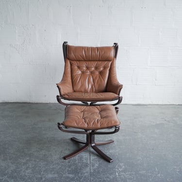 Sigurd Ressell Falcon Chair and Ottoman
