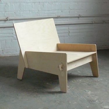 Vintage Modern Plywood Slot Puzzle Chair 