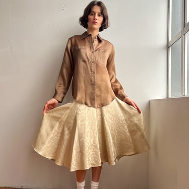 Donna Karan Cream Brocade Skirt (S)