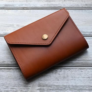 Envelope Wallet Luggage Tan Leather