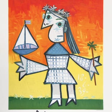 Fillete Couronee au Bateau by Pablo Picasso, Marina Picasso Estate Lithograph Poster 