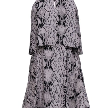 Parker - Grey &amp; Black Snakeskin Print Sleeveless Dress Sz 0