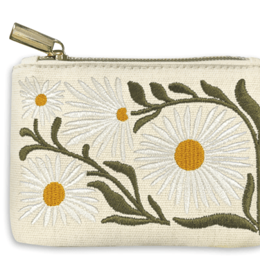 Embroidered Coin Pouch | Daisy