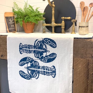 Organic Cotton Tea Towel | Double Lobster