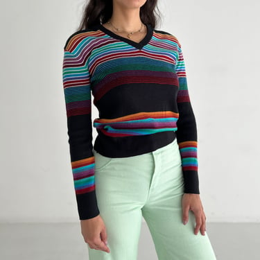 70s Dark Rainbow Sweater