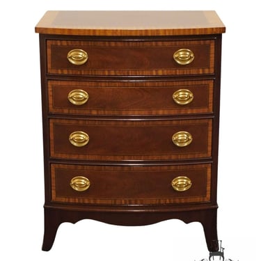 COUNCILL Banded Mahogany Traditional Duncan Phyfe Style 23" Four Drawer Nightstand Chest 