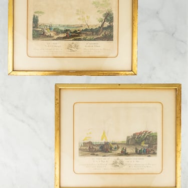 Antique Framed French Port Aquatint