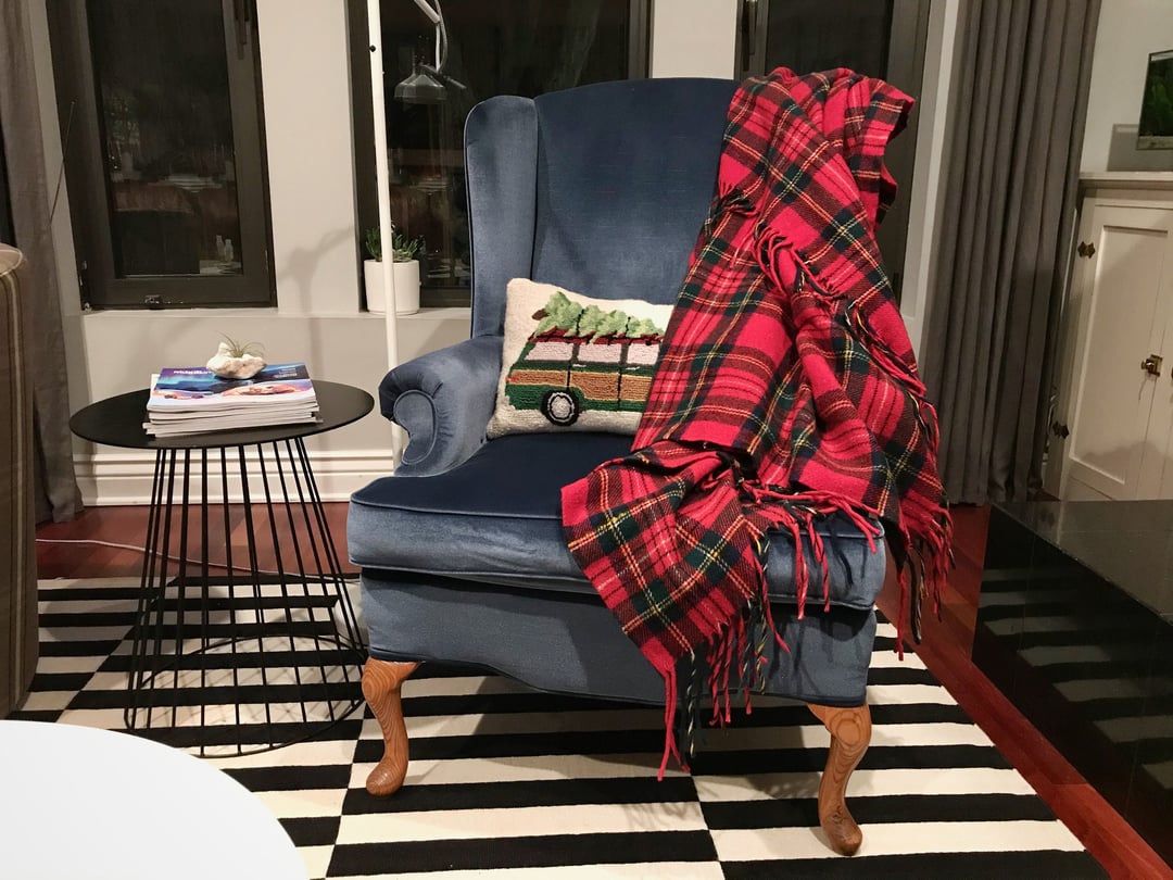 Vintage Pendleton buffalo plaid fashion fringe throw blanket