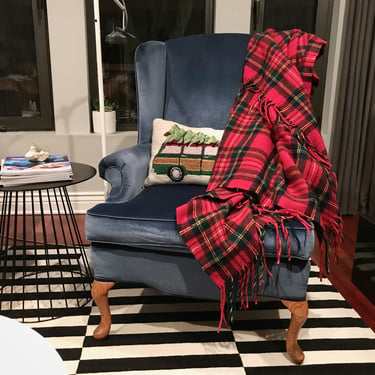 Vintage Pendleton Red Plaid Wool Blanket, Cozy XL Winter Throw, Picnic Blanket, Retro Farmhouse Holiday Home Decor 