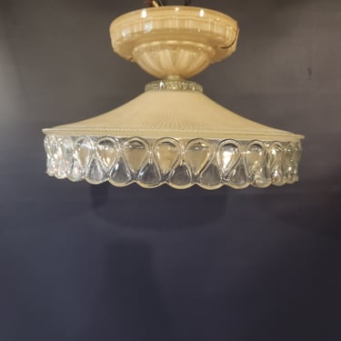 Vintage Art Deco Semi Flush Light 11 x 6.25