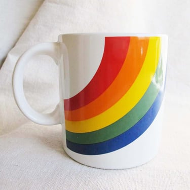 Vintage Rainbow Coffee Mug - 80s Rainbow Mug-  Novelty Coffee Mug - Gift For Brother Sister Friend - 80s Coffee Mug 