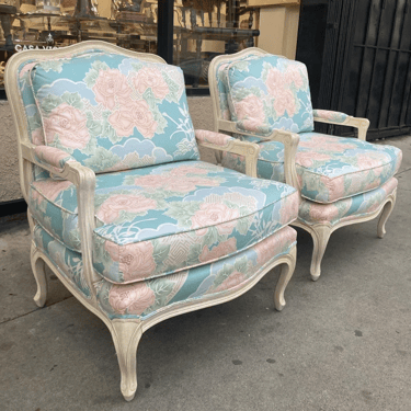 Pallet of Pastels | Pair of Custom French Bergere Chairs 