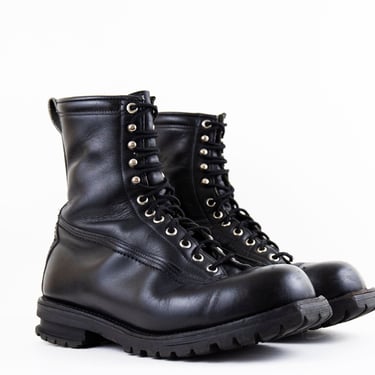 Vintage Black Lace Up Square Toe Roper Combat Boots size 8.5 US MENS 